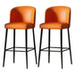 Modern Sintered Stone 1/2/4 Pieces Bar Table Set Rectangle Bar Table with Metal Legs Orange 30"H Stools (Set of 2) Clearhalo 'Bar Furniture' 'furn' 'furn_home_bar_bar_sets' 'Furniture' 'Home Bars & Bar Sets' 'home_bar_bar_sets' 'Kitchen & Dining Furniture' 6751904