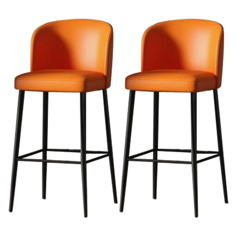 Modern Sintered Stone 1/2/4 Pieces Bar Table Set Rectangle Bar Table with Metal Legs Orange 30"H Stools (Set of 2) Clearhalo 'Bar Furniture' 'furn' 'furn_home_bar_bar_sets' 'Furniture' 'Home Bars & Bar Sets' 'home_bar_bar_sets' 'Kitchen & Dining Furniture' 6751904