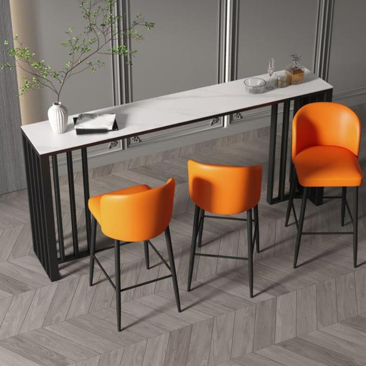 Modern Sintered Stone 1/2/4 Pieces Bar Table Set Rectangle Bar Table with Metal Legs Clearhalo 'Bar Furniture' 'furn' 'furn_home_bar_bar_sets' 'Furniture' 'Home Bars & Bar Sets' 'home_bar_bar_sets' 'Kitchen & Dining Furniture' 6751905