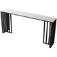 Modern Sintered Stone 1/2/4 Pieces Bar Table Set Rectangle Bar Table with Metal Legs White 87"L x 16"W Clearhalo 'Bar Furniture' 'furn' 'furn_home_bar_bar_sets' 'Furniture' 'Home Bars & Bar Sets' 'home_bar_bar_sets' 'Kitchen & Dining Furniture' 6751907