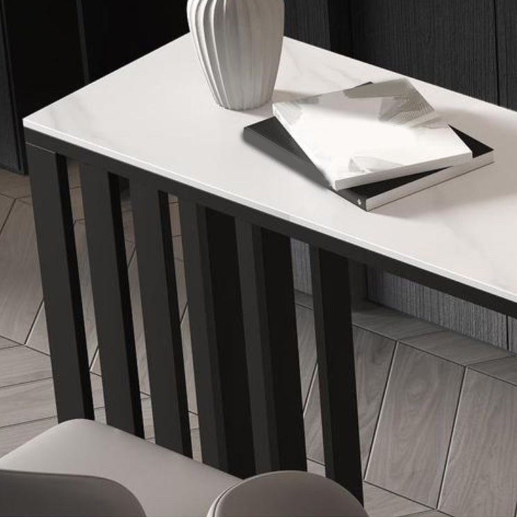 Modern Sintered Stone 1/2/4 Pieces Bar Table Set Rectangle Bar Table with Metal Legs Clearhalo 'Bar Furniture' 'furn' 'furn_home_bar_bar_sets' 'Furniture' 'Home Bars & Bar Sets' 'home_bar_bar_sets' 'Kitchen & Dining Furniture' 6751908