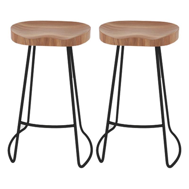 Modern Wooden 1/2/3 Pieces Bar Table Set Rectangle Bar Table with Metal Legs Wood 30"H Stools (Set of 2) Clearhalo 'Bar Furniture' 'furn' 'furn_home_bar_bar_sets' 'Furniture' 'Home Bars & Bar Sets' 'home_bar_bar_sets' 'Kitchen & Dining Furniture' 6751923