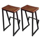 Modern Wooden 1/2/3 Pieces Bar Table Set Rectangle Bar Table with Metal Legs Dark-Brown 30"H Stools (Set of 2) Clearhalo 'Bar Furniture' 'furn' 'furn_home_bar_bar_sets' 'Furniture' 'Home Bars & Bar Sets' 'home_bar_bar_sets' 'Kitchen & Dining Furniture' 6751925
