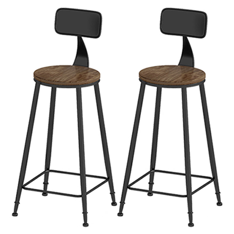 Modern Wooden 1/2/3 Pieces Bar Table Set Rectangle Bar Table with Metal Legs Brown 30"H Stools (Set of 2) Clearhalo 'Bar Furniture' 'furn' 'furn_home_bar_bar_sets' 'Furniture' 'Home Bars & Bar Sets' 'home_bar_bar_sets' 'Kitchen & Dining Furniture' 6751927