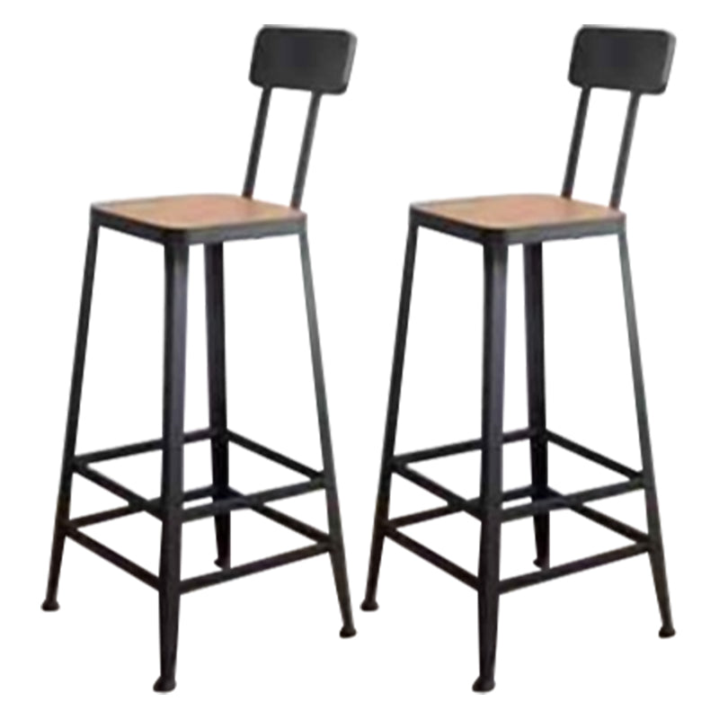 Modern Wooden 1/2/3 Pieces Bar Table Set Rectangle Bar Table with Metal Legs Light-Brown 26"H Stool (Single) Clearhalo 'Bar Furniture' 'furn' 'furn_home_bar_bar_sets' 'Furniture' 'Home Bars & Bar Sets' 'home_bar_bar_sets' 'Kitchen & Dining Furniture' 6751930