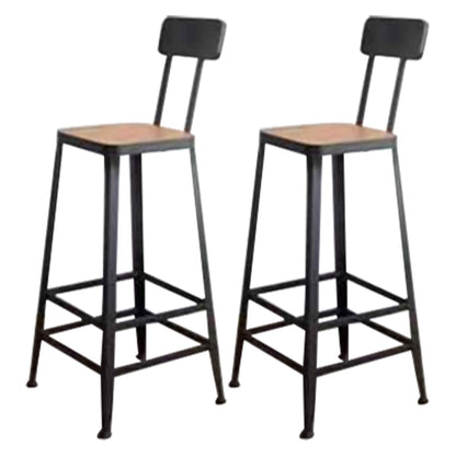 Modern Wooden 1/2/3 Pieces Bar Table Set Rectangle Bar Table with Metal Legs Light-Brown 26"H Stool (Single) Clearhalo 'Bar Furniture' 'furn' 'furn_home_bar_bar_sets' 'Furniture' 'Home Bars & Bar Sets' 'home_bar_bar_sets' 'Kitchen & Dining Furniture' 6751930