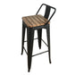 Ensemble de table de bar Glam 1/2 pièces, table de comptoir rectangulaire en bois avec tabourets
