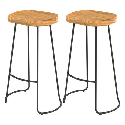 Modern Wooden 1/2/4 Pieces Bar Table Set Rectangle Bar Table with Metal Legs Wood 30"H Stools (Set of 2) Clearhalo 'Bar Furniture' 'furn' 'furn_home_bar_bar_sets' 'Furniture' 'Home Bars & Bar Sets' 'home_bar_bar_sets' 'Kitchen & Dining Furniture' 6751969