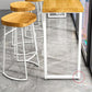 Rectangle Modern Pub Table Set 1/5 Pieces Pine Wood Top Bar Table with Wooden Stools