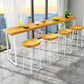 Rectangle Modern Pub Table Set 1/5 Pieces Pine Wood Top Bar Table with Wooden Stools