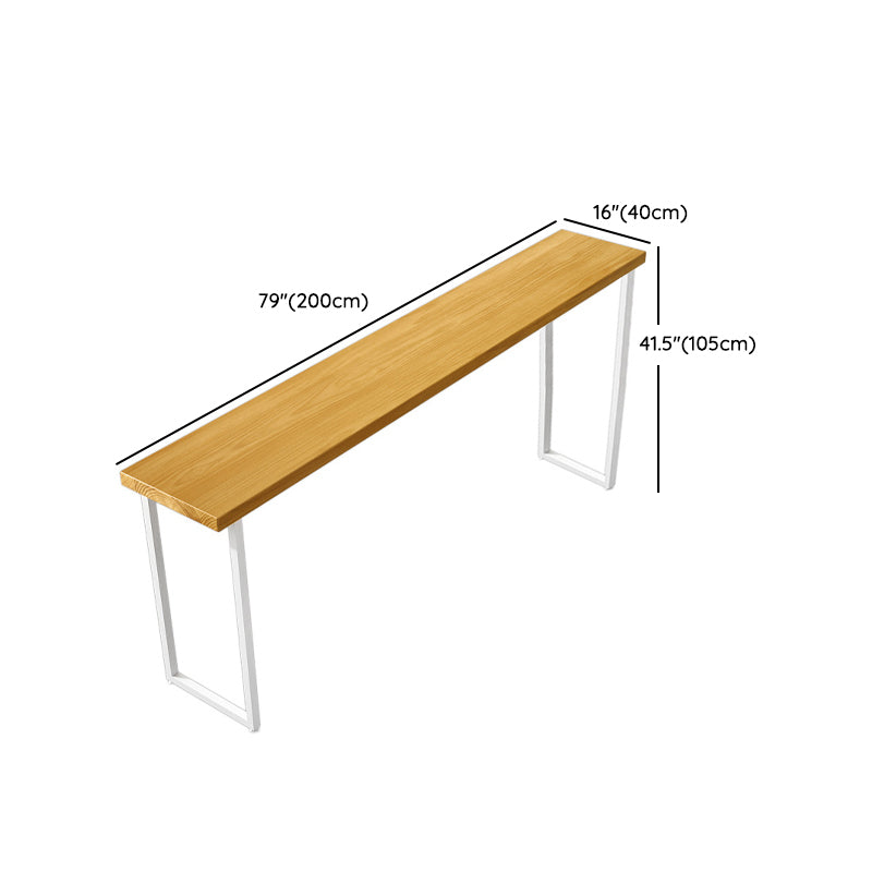 Rectangle Modern Pub Table Set 1/5 Pieces Pine Wood Top Bar Table with Wooden Stools