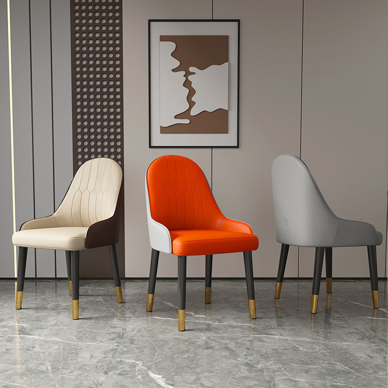 Faux Leather Dining Chair Parsons Home Dining Arm Side Chair Clearhalo 'Dining Chairs' 'Dining Tables & Seating' 'dining_chair' 'furn' 'furn_dining_chair' 'Furniture' 'Kitchen & Dining Furniture' 6752031