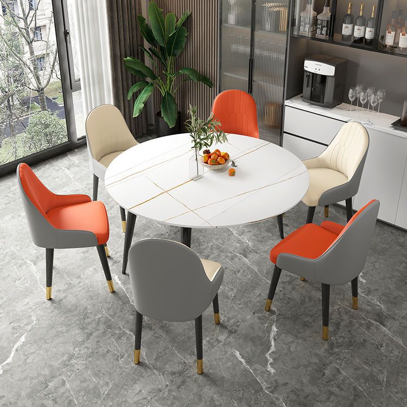 Faux Leather Dining Chair Parsons Home Dining Arm Side Chair Clearhalo 'Dining Chairs' 'Dining Tables & Seating' 'dining_chair' 'furn' 'furn_dining_chair' 'Furniture' 'Kitchen & Dining Furniture' 6752033