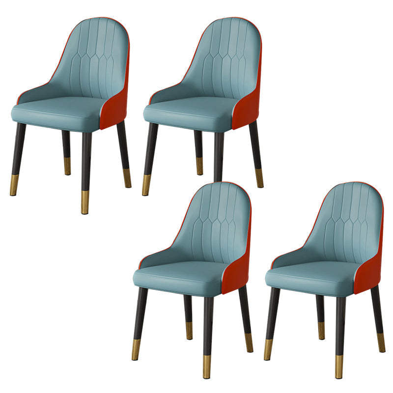 Faux Leather Dining Chair Parsons Home Dining Arm Side Chair Blue 4 Piece Set Brass Gold Clearhalo 'Dining Chairs' 'Dining Tables & Seating' 'dining_chair' 'furn' 'furn_dining_chair' 'Furniture' 'Kitchen & Dining Furniture' 6752041