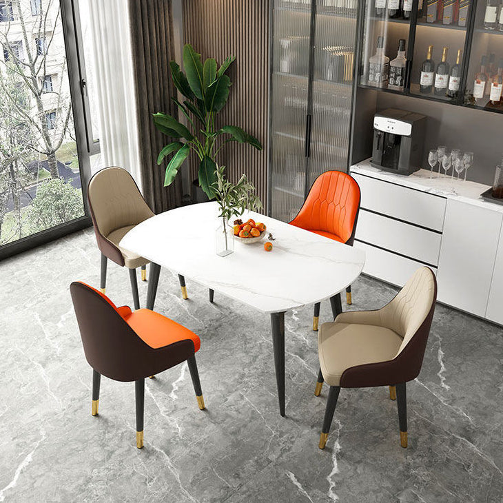 Faux Leather Dining Chair Parsons Home Dining Arm Side Chair Clearhalo 'Dining Chairs' 'Dining Tables & Seating' 'dining_chair' 'furn' 'furn_dining_chair' 'Furniture' 'Kitchen & Dining Furniture' 6752043