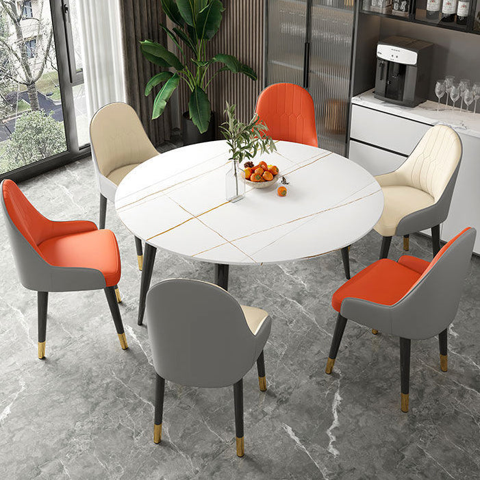 Faux Leather Dining Chair Parsons Home Dining Arm Side Chair Clearhalo 'Dining Chairs' 'Dining Tables & Seating' 'dining_chair' 'furn' 'furn_dining_chair' 'Furniture' 'Kitchen & Dining Furniture' 6752044