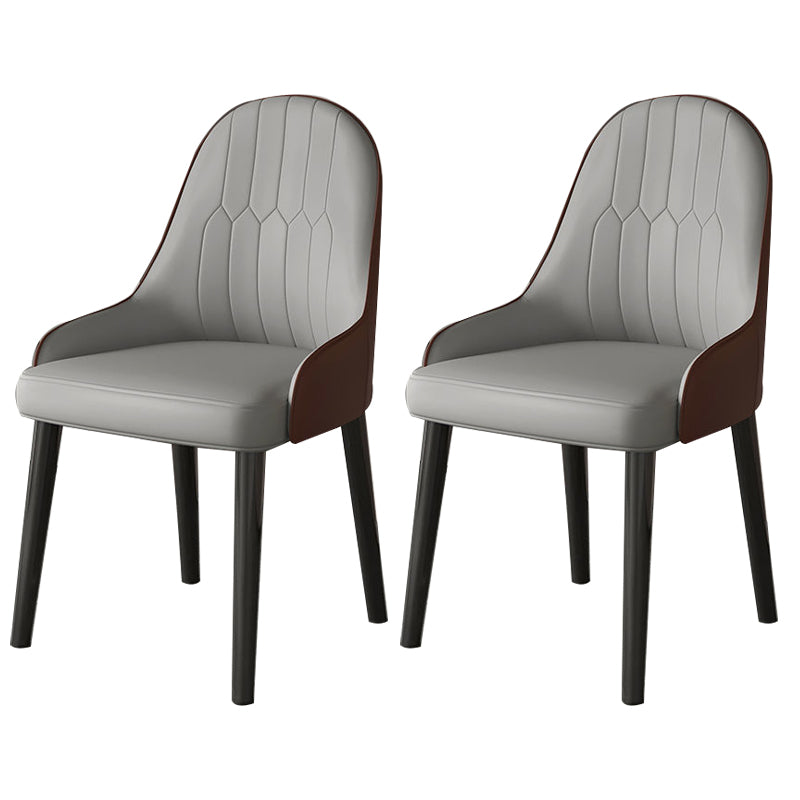 Faux Leather Dining Chair Parsons Home Dining Arm Side Chair Gray Coffee 2 Piece Set Black Clearhalo 'Dining Chairs' 'Dining Tables & Seating' 'dining_chair' 'furn' 'furn_dining_chair' 'Furniture' 'Kitchen & Dining Furniture' 6752048