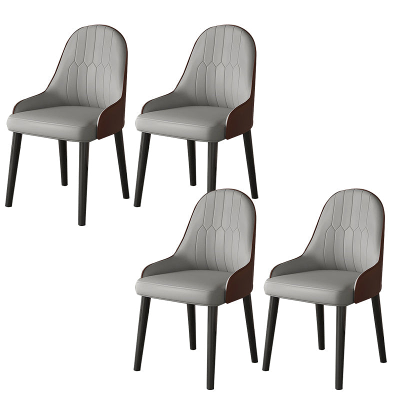 Faux Leather Dining Chair Parsons Home Dining Arm Side Chair Gray Coffee 4 Piece Set Black Clearhalo 'Dining Chairs' 'Dining Tables & Seating' 'dining_chair' 'furn' 'furn_dining_chair' 'Furniture' 'Kitchen & Dining Furniture' 6752051
