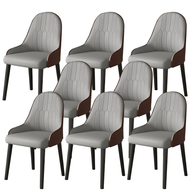 Faux Leather Dining Chair Parsons Home Dining Arm Side Chair Gray Coffee 8 Piece Set Black Clearhalo 'Dining Chairs' 'Dining Tables & Seating' 'dining_chair' 'furn' 'furn_dining_chair' 'Furniture' 'Kitchen & Dining Furniture' 6752054