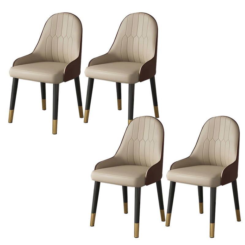 Faux Leather Dining Chair Parsons Home Dining Arm Side Chair Nude 4 Piece Set Brass Gold Clearhalo 'Dining Chairs' 'Dining Tables & Seating' 'dining_chair' 'furn' 'furn_dining_chair' 'Furniture' 'Kitchen & Dining Furniture' 6752058
