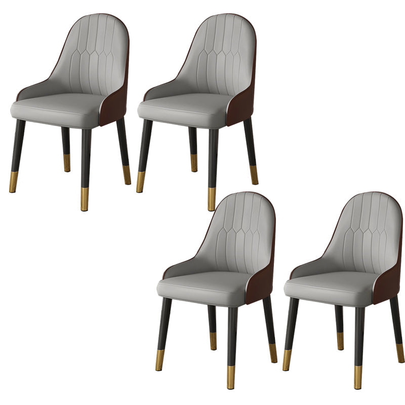 Faux Leather Dining Chair Parsons Home Dining Arm Side Chair Gray Coffee 4 Piece Set Brass Gold Clearhalo 'Dining Chairs' 'Dining Tables & Seating' 'dining_chair' 'furn' 'furn_dining_chair' 'Furniture' 'Kitchen & Dining Furniture' 6752068