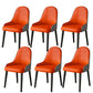 Faux Leather Dining Chair Parsons Home Dining Arm Side Chair Orange-Gray 6 Piece Set Black Clearhalo 'Dining Chairs' 'Dining Tables & Seating' 'dining_chair' 'furn' 'furn_dining_chair' 'Furniture' 'Kitchen & Dining Furniture' 6752074