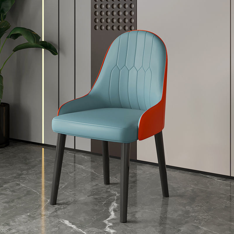 Faux Leather Dining Chair Parsons Home Dining Arm Side Chair Blue 1 Piece Black Clearhalo 'Dining Chairs' 'Dining Tables & Seating' 'dining_chair' 'furn' 'furn_dining_chair' 'Furniture' 'Kitchen & Dining Furniture' 6752076