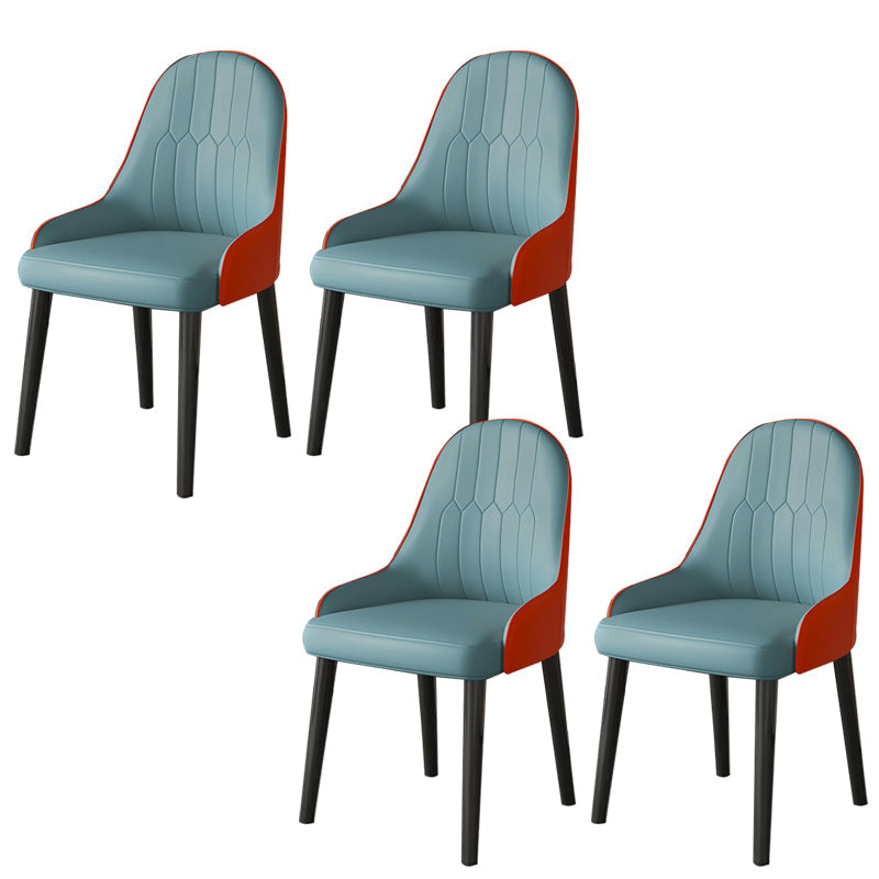 Faux Leather Dining Chair Parsons Home Dining Arm Side Chair Blue 4 Piece Set Black Clearhalo 'Dining Chairs' 'Dining Tables & Seating' 'dining_chair' 'furn' 'furn_dining_chair' 'Furniture' 'Kitchen & Dining Furniture' 6752078