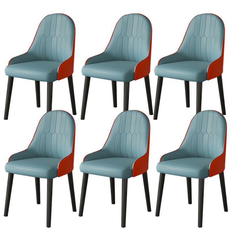 Faux Leather Dining Chair Parsons Home Dining Arm Side Chair Blue 6 Piece Set Black Clearhalo 'Dining Chairs' 'Dining Tables & Seating' 'dining_chair' 'furn' 'furn_dining_chair' 'Furniture' 'Kitchen & Dining Furniture' 6752079