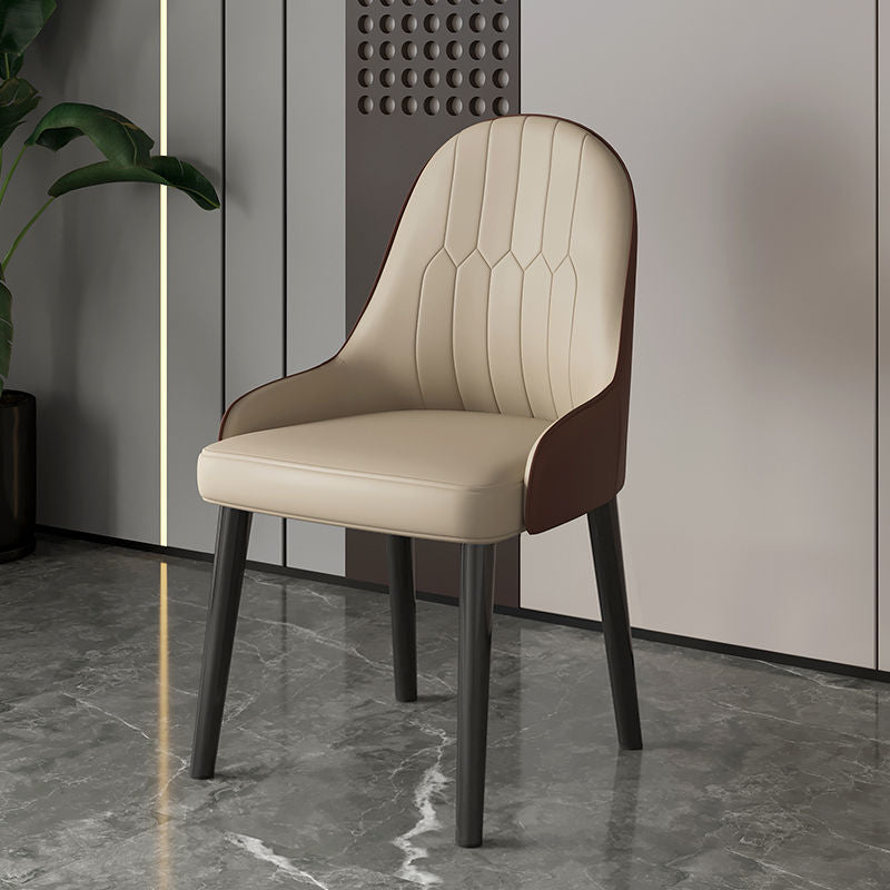 Faux Leather Dining Chair Parsons Home Dining Arm Side Chair Nude 1 Piece Black Clearhalo 'Dining Chairs' 'Dining Tables & Seating' 'dining_chair' 'furn' 'furn_dining_chair' 'Furniture' 'Kitchen & Dining Furniture' 6752081