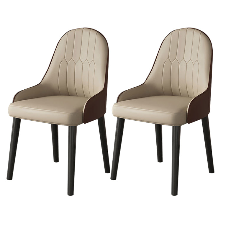 Faux Leather Dining Chair Parsons Home Dining Arm Side Chair Nude 2 Piece Set Black Clearhalo 'Dining Chairs' 'Dining Tables & Seating' 'dining_chair' 'furn' 'furn_dining_chair' 'Furniture' 'Kitchen & Dining Furniture' 6752082
