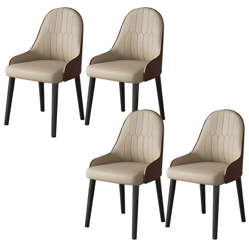 Faux Leather Dining Chair Parsons Home Dining Arm Side Chair Nude 4 Piece Set Black Clearhalo 'Dining Chairs' 'Dining Tables & Seating' 'dining_chair' 'furn' 'furn_dining_chair' 'Furniture' 'Kitchen & Dining Furniture' 6752083