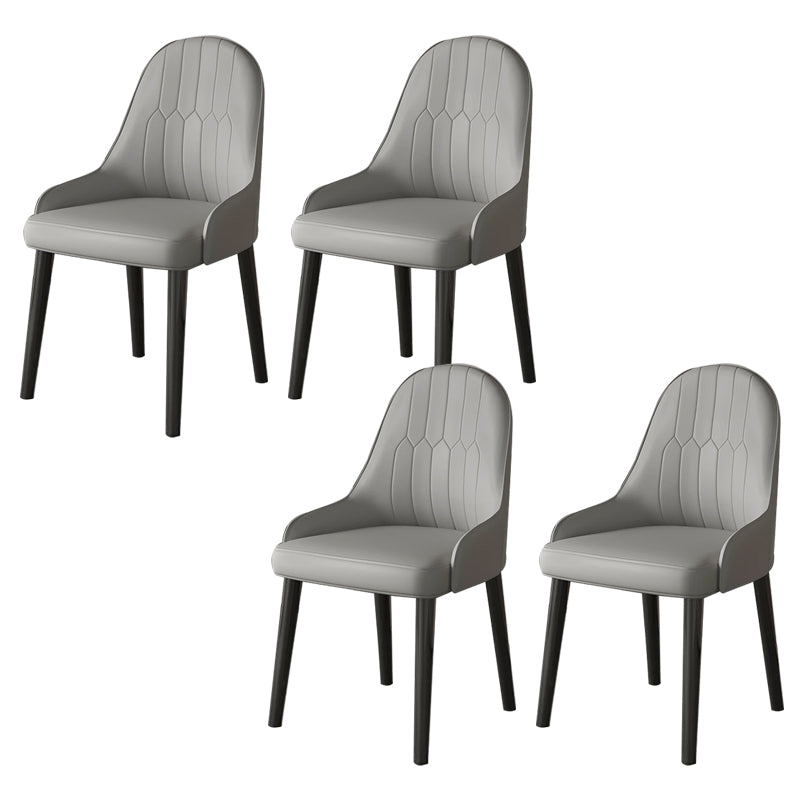 Faux Leather Dining Chair Parsons Home Dining Arm Side Chair Grey 4 Piece Set Black Clearhalo 'Dining Chairs' 'Dining Tables & Seating' 'dining_chair' 'furn' 'furn_dining_chair' 'Furniture' 'Kitchen & Dining Furniture' 6752123