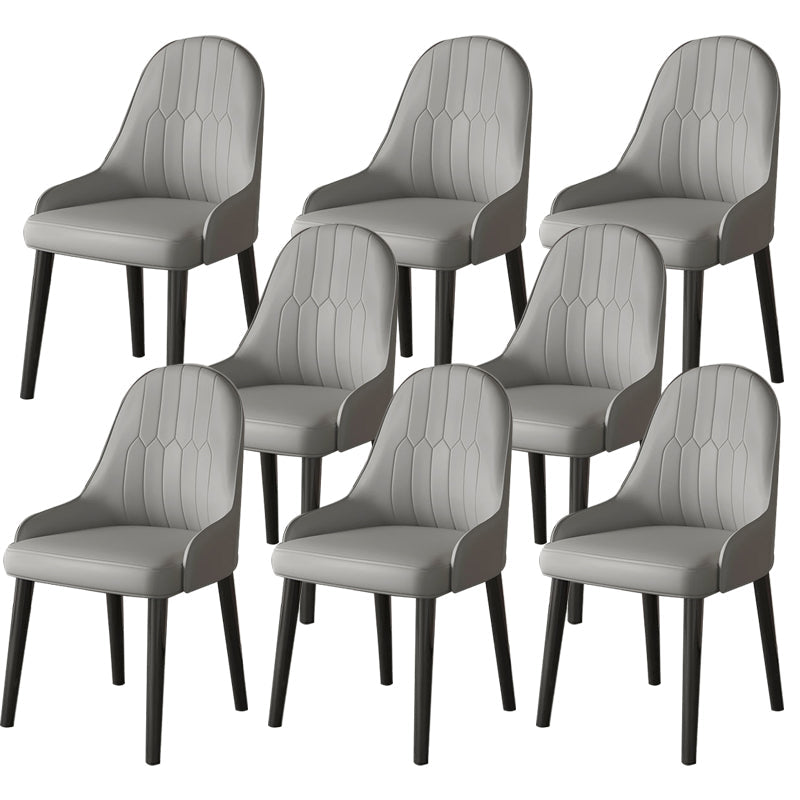Faux Leather Dining Chair Parsons Home Dining Arm Side Chair Grey 8 Piece Set Black Clearhalo 'Dining Chairs' 'Dining Tables & Seating' 'dining_chair' 'furn' 'furn_dining_chair' 'Furniture' 'Kitchen & Dining Furniture' 6752125