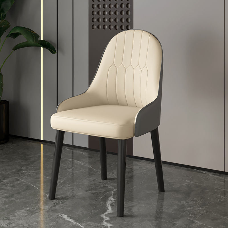 Faux Leather Dining Chair Parsons Home Dining Arm Side Chair Beige Gray 1 Piece Black Clearhalo 'Dining Chairs' 'Dining Tables & Seating' 'dining_chair' 'furn' 'furn_dining_chair' 'Furniture' 'Kitchen & Dining Furniture' 6752131