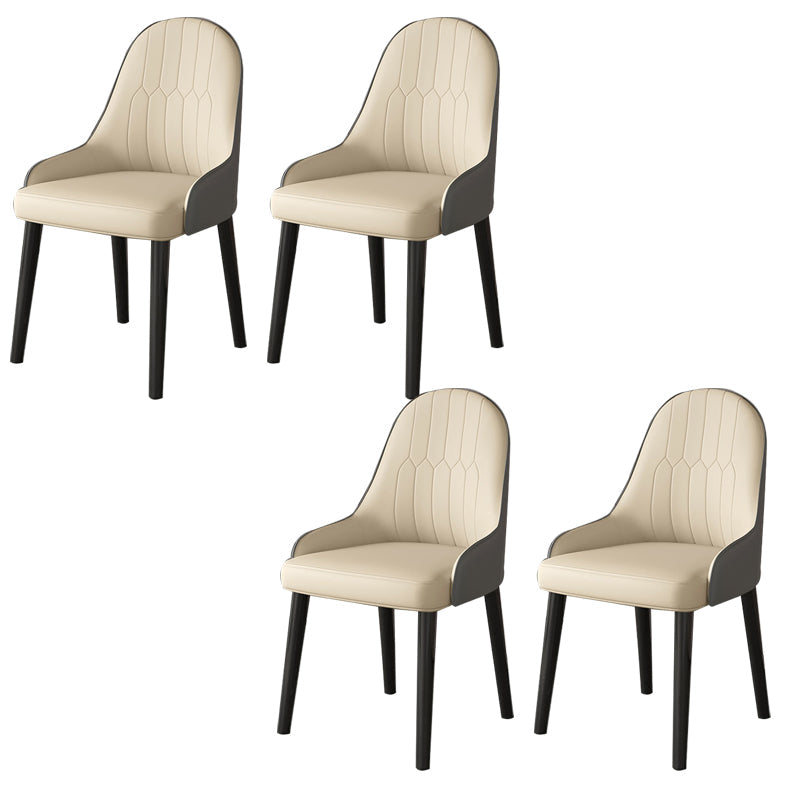Faux Leather Dining Chair Parsons Home Dining Arm Side Chair Beige Gray 4 Piece Set Black Clearhalo 'Dining Chairs' 'Dining Tables & Seating' 'dining_chair' 'furn' 'furn_dining_chair' 'Furniture' 'Kitchen & Dining Furniture' 6752133