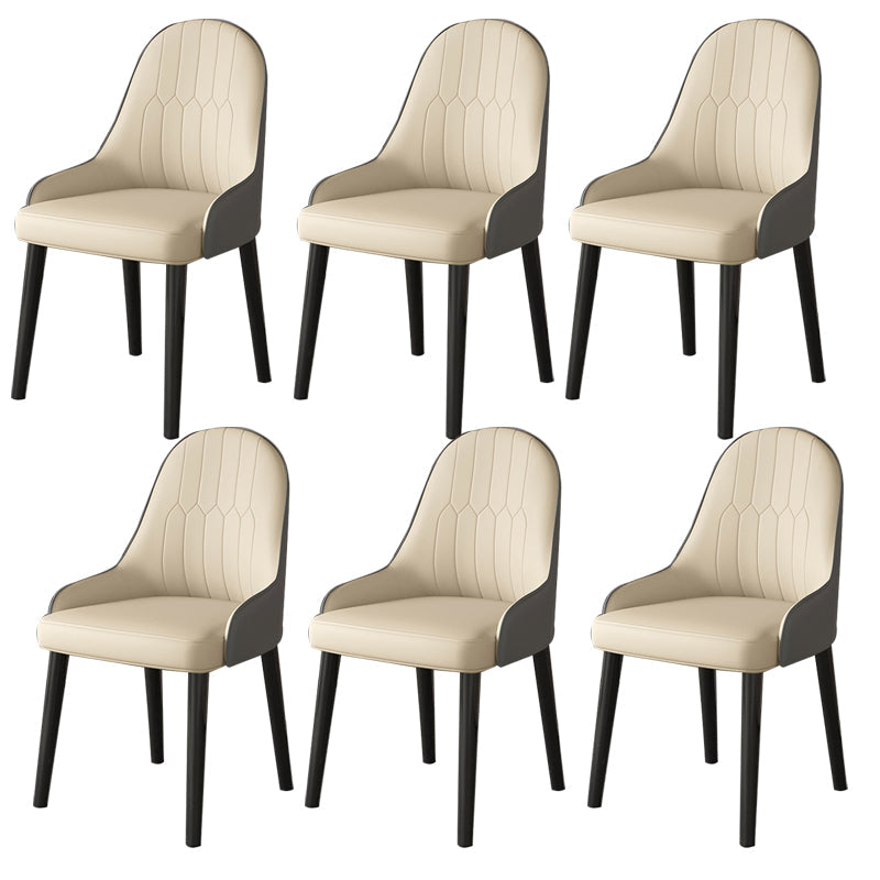 Faux Leather Dining Chair Parsons Home Dining Arm Side Chair Beige Gray 6 Piece Set Black Clearhalo 'Dining Chairs' 'Dining Tables & Seating' 'dining_chair' 'furn' 'furn_dining_chair' 'Furniture' 'Kitchen & Dining Furniture' 6752134