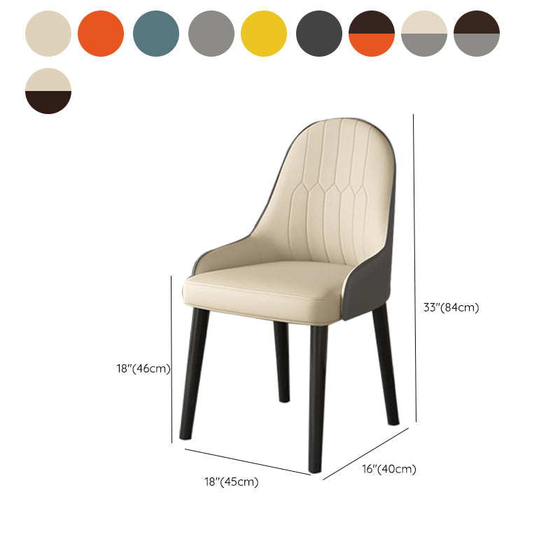 Faux Leather Dining Chair Parsons Home Dining Arm Side Chair Clearhalo 'Dining Chairs' 'Dining Tables & Seating' 'dining_chair' 'furn' 'furn_dining_chair' 'Furniture' 'Kitchen & Dining Furniture' 6752136