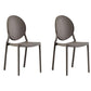 Plastic Modern Chair 16.1" Wide King Louis Back Side Chair Set