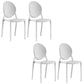 Plastic Modern Chair 16.1" Wide King Louis Back Side Chair Set