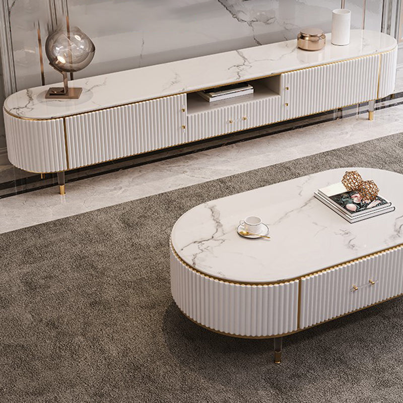 Glam TV Stand Console Stone TV Media Console pour salon