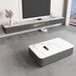 Soporte de TV moderno, almacenamiento cerrado, consola multimedia de TV montada en la pared con cajones