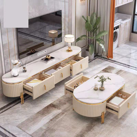 Console TV TV GLAM White TV con cassetti