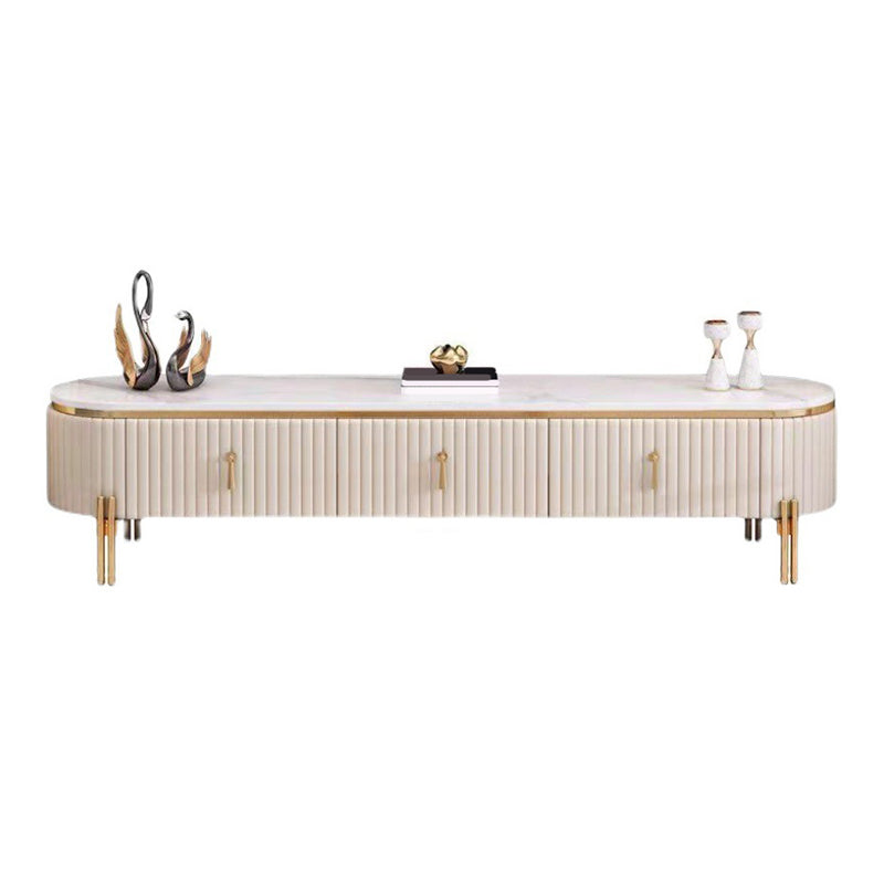 Glam White TV Stand Enclosed Storage TV Media Console with Drawers Clearhalo 'furn' 'furn_tv_stands_entertainment_centers' 'Furniture' 'Living Room Furniture' 'TV Stands & Entertainment Centers' 'TV Stands & Media Storage Furniture' 'tv_stands_entertainment_centers' 6752319