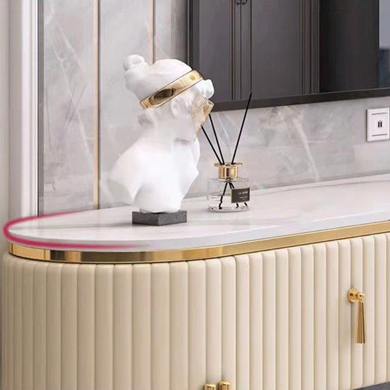 Glam White TV Stand Enclosed Storage TV Media Console with Drawers Clearhalo 'furn' 'furn_tv_stands_entertainment_centers' 'Furniture' 'Living Room Furniture' 'TV Stands & Entertainment Centers' 'TV Stands & Media Storage Furniture' 'tv_stands_entertainment_centers' 6752320