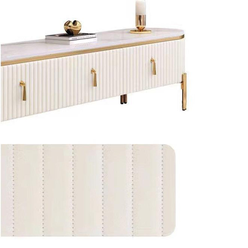 Glam White TV Stand Enclosed Storage TV Media Console with Drawers Clearhalo 'furn' 'furn_tv_stands_entertainment_centers' 'Furniture' 'Living Room Furniture' 'TV Stands & Entertainment Centers' 'TV Stands & Media Storage Furniture' 'tv_stands_entertainment_centers' 6752321