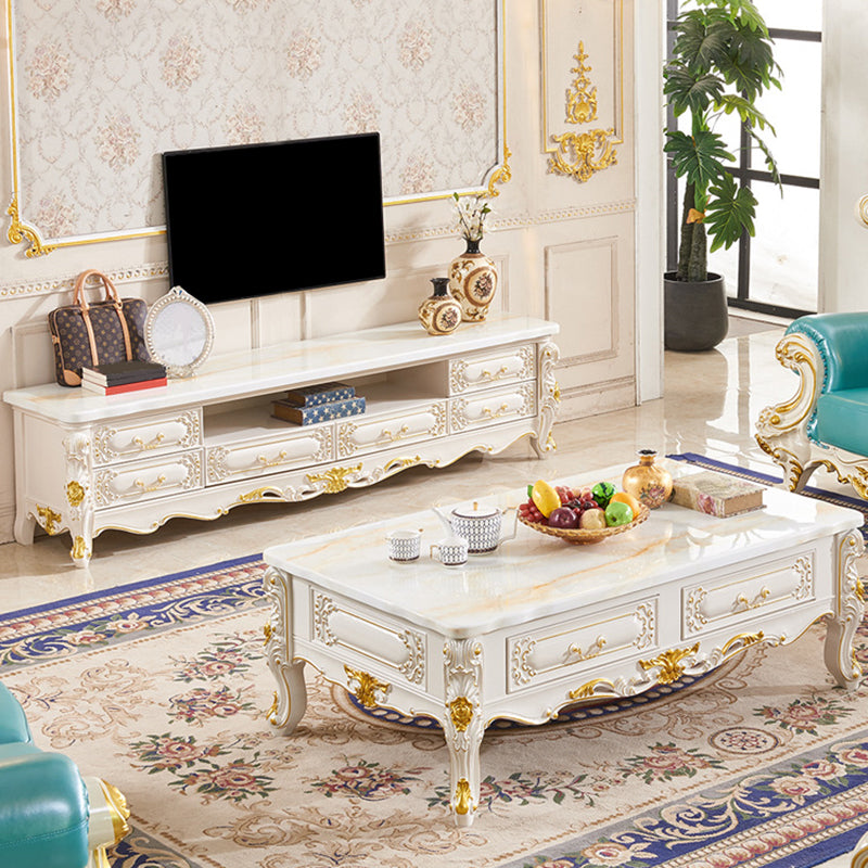 Glam TV Stand Console Open Storage TV Media Console with 6 Drawers Clearhalo 'furn' 'furn_tv_stands_entertainment_centers' 'Furniture' 'Living Room Furniture' 'TV Stands & Entertainment Centers' 'TV Stands & Media Storage Furniture' 'tv_stands_entertainment_centers' 6752352