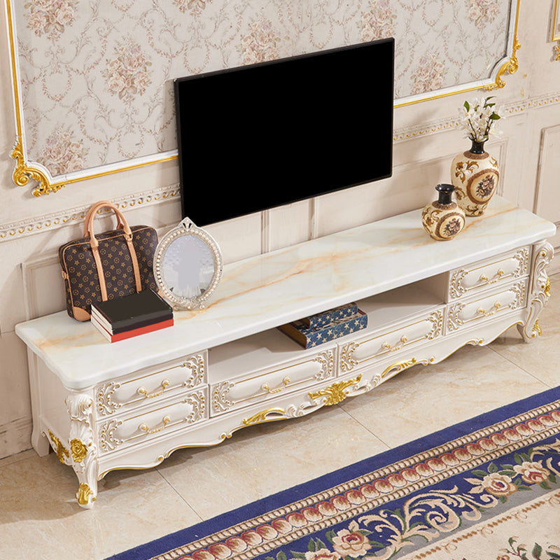 Glam TV Stand Console Open Storage TV Media Console with 6 Drawers 79"L x 20"W x 20"H Clearhalo 'furn' 'furn_tv_stands_entertainment_centers' 'Furniture' 'Living Room Furniture' 'TV Stands & Entertainment Centers' 'TV Stands & Media Storage Furniture' 'tv_stands_entertainment_centers' 6752353