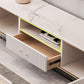 Console porta TV in pietra Console multimediale TV con contenitori aperti con cassetti