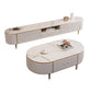 Console porta TV in pietra Console multimediale TV con contenitori aperti con cassetti